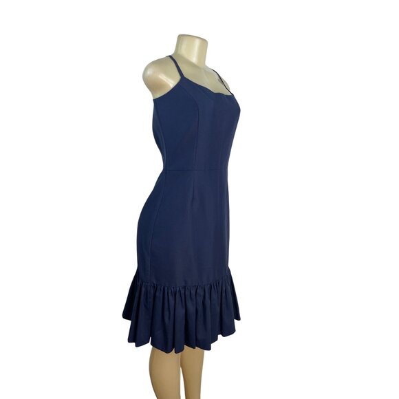 Kate Spade Blue Talitha Dress With Ruffle Hem & Gold Zipper Back Size 10 - New - Picture 2 of 8